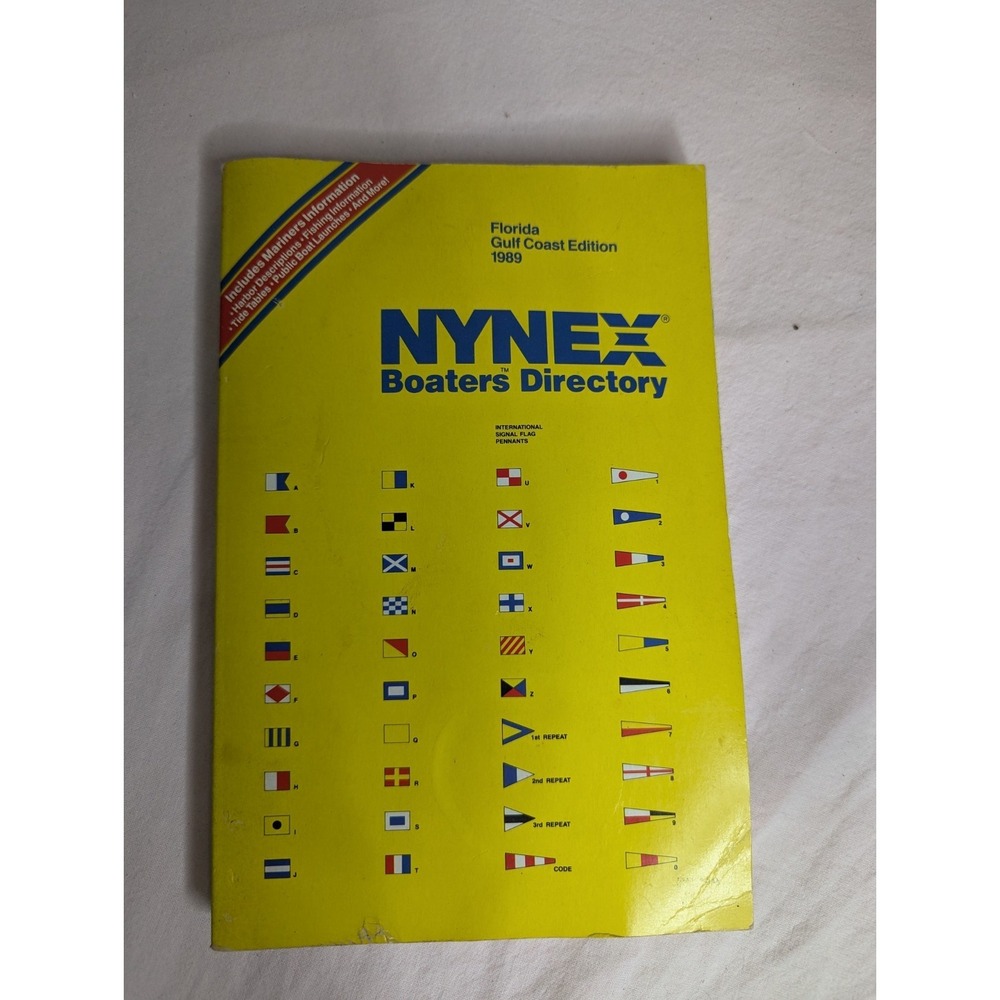 Vintage 1989 Florida Golf Coast edition NYNEX Boaters Directory Boat maps book